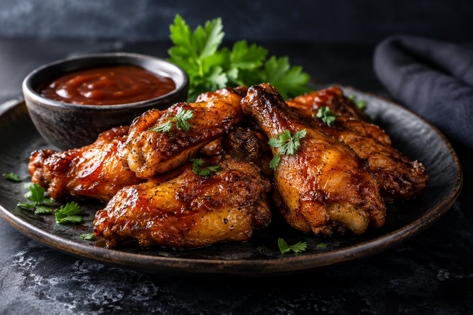 Plato de alitas para crear una promoción digital