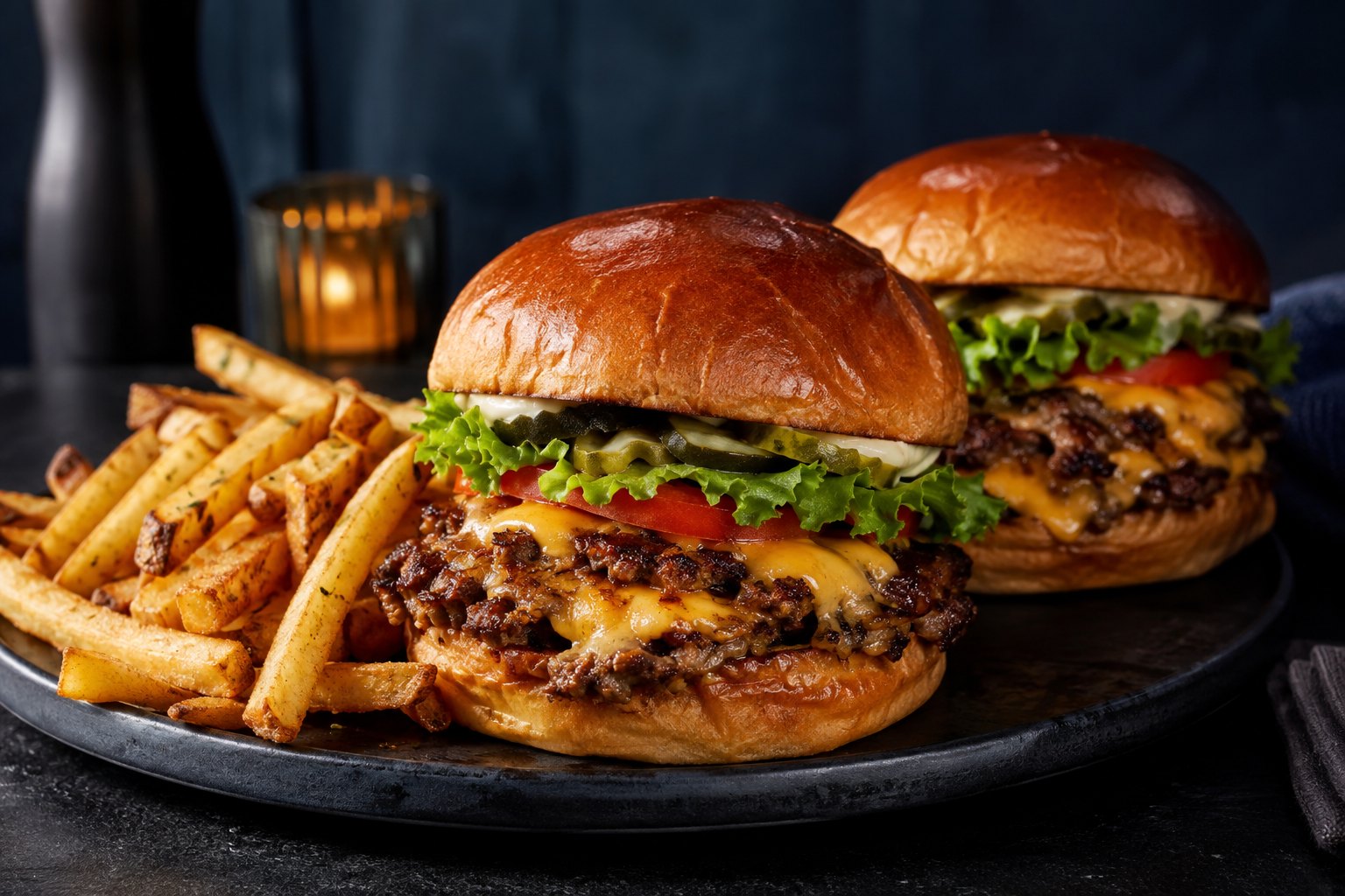 Hamburguesas listas para una promoción del restaurante